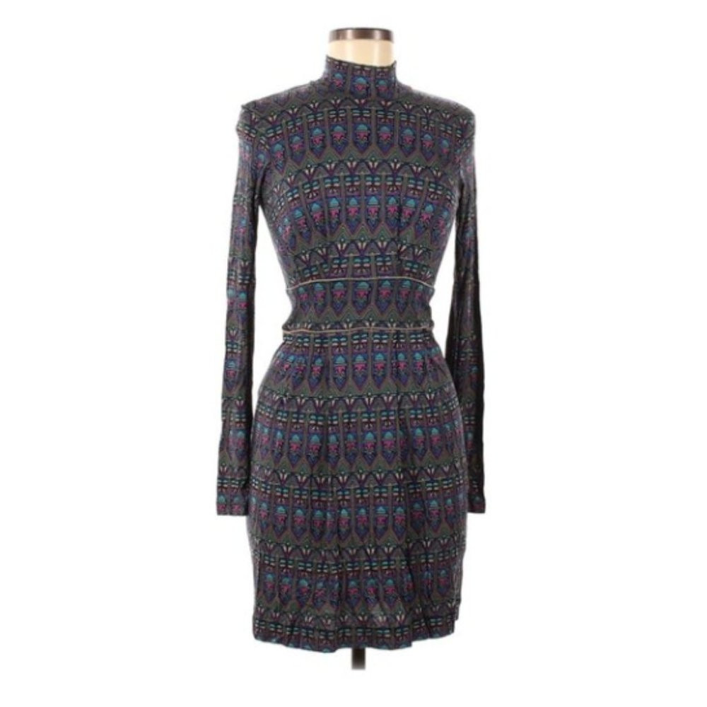 French Connection ~ Geometric print mock neck dress